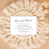 Eenvoudig Modern Script Wedding Hotel Accommodatie Informatiekaartje