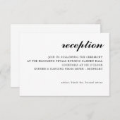 Eenvoudig Modern Script Wedding Receptie Zwart Informatiekaartje (Voorkant / Achterkant)