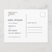 Eenvoudig modern Script Wedding sparen de Foto van Briefkaart (Achterkant)