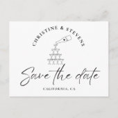 Eenvoudig modern Script Wedding sparen de Foto van Briefkaart (Voorkant)