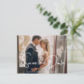 Eenvoudig modern Script Wedding sparen de Foto van Briefkaart (Staand voorkant)