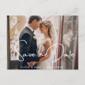 Eenvoudig modern Script Wedding sparen de Foto van Briefkaart (Voorkant)
