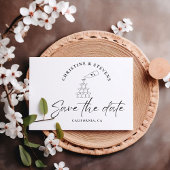 Eenvoudig modern Script Wedding sparen de Foto van Briefkaart