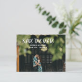 Eenvoudig modern Script Wedding sparen de Foto van Feestdagenkaart (Staand voorkant)