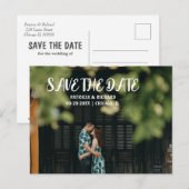 Eenvoudig modern Script Wedding sparen de Foto van Feestdagenkaart (Voorkant / Achterkant)