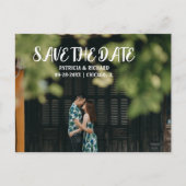 Eenvoudig modern Script Wedding sparen de Foto van Feestdagenkaart (Voorkant)