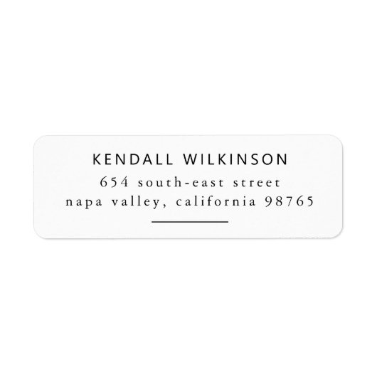 Eenvoudig Modern Serif Typografie Retouradres Etiket (Voorkant)
