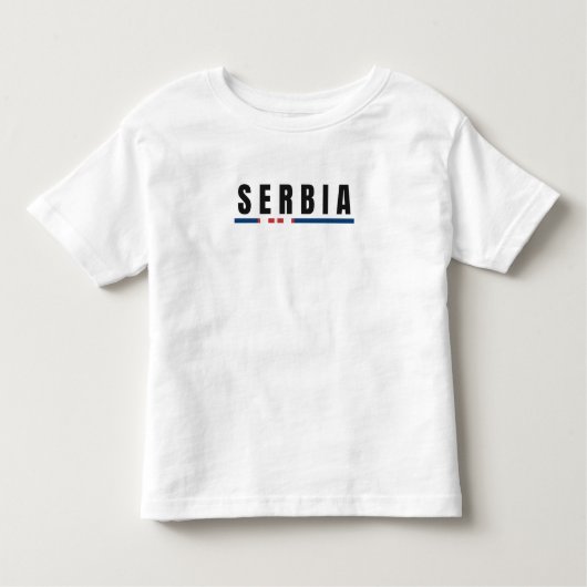 Eenvoudig Modern Servië Art Letter Vlag Souvenir Kinder Shirts (Voorkant)