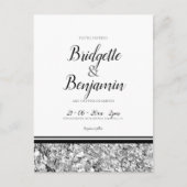 Eenvoudig Modern Silver en Black Wedding Briefkaart (Voorkant)