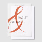 Eenvoudig Modern SINAASAPPEL Overlay Wedding Save Vellum Uitnodigingen (Offset)