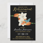 Eenvoudig Modern Sinaasappel Zwart Pensioen Lelie  Kaart (Voorkant)