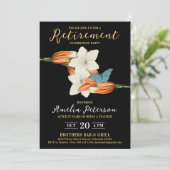 Eenvoudig Modern Sinaasappel Zwart Pensioen Lelie  Kaart (Staand voorkant)