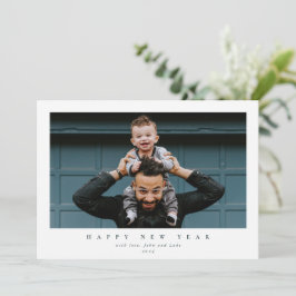 Eenvoudig modern, Single Photo Happy Nieuwjaar Feestdagenkaart