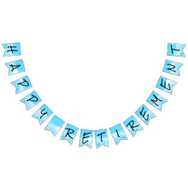 Eenvoudig Modern Sky Blue Waterverf Happy Retireme Vlaggetjes