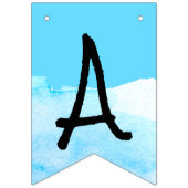 Eenvoudig Modern Sky Blue Waterverf Happy Retireme Vlaggetjes (Tweede vlag)