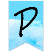 Eenvoudig Modern Sky Blue Waterverf Happy Retireme Vlaggetjes (Derde vlag)