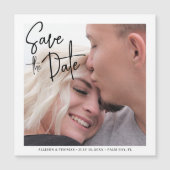 Eenvoudig Modern Sla de datum foto bruiloft Magnetische Uitnodiging (Voorkant)