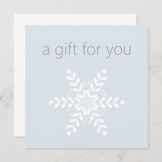 Eenvoudig modern Snowflake Holiday Cadeaucertifica (Voorkant / Achterkant)