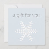 Eenvoudig modern Snowflake Holiday Cadeaucertifica (Voorkant)