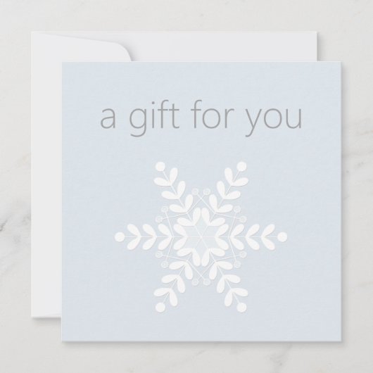 Eenvoudig modern Snowflake Holiday Cadeaucertifica (Voorkant)