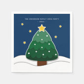 Eenvoudig Modern Snowy Christmas Tree Party Servet (Voorkant)