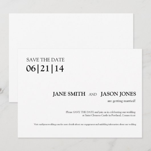 Eenvoudig & Modern sparen de Uitnodiging van de Da (Voorkant / Achterkant)