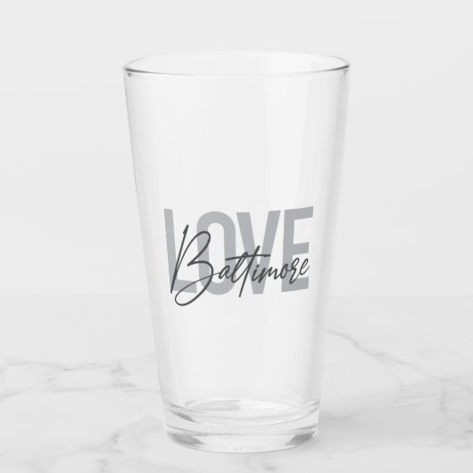 Eenvoudig, modern stadstrendy design Love Baltimor Glas (Voorkant)