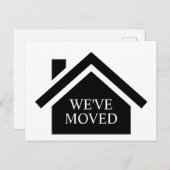 Eenvoudig modern startadres - zwart naar huis aankondigingskaart (Voorkant / Achterkant)