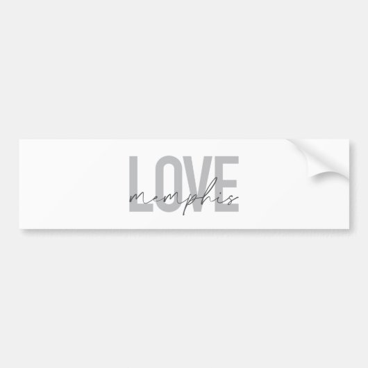 Eenvoudig, modern, stedelijk, cool design Love Mem Bumpersticker (Voorkant)