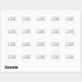Eenvoudig, modern, stedelijk, cool design Love Mem Ronde Sticker (Vel)