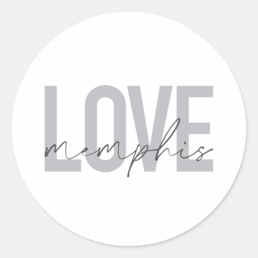 Eenvoudig, modern, stedelijk, cool design Love Mem Ronde Sticker (Voorkant)
