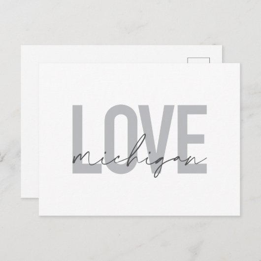 Eenvoudig, modern, stedelijk, cool design Love Mic Briefkaart (Voorkant / Achterkant)