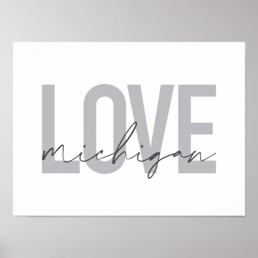 Eenvoudig, modern, stedelijk, cool design Love Mic Poster (Voorkant)