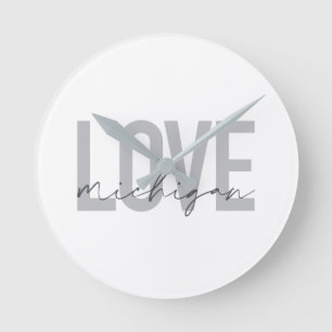 Eenvoudig, modern, stedelijk, cool design Love Mic Ronde Klok