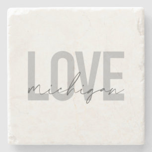 Eenvoudig, modern, stedelijk, cool design Love Mic Stenen Onderzetter