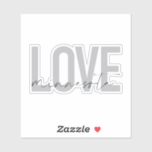 Eenvoudig, modern, stedelijk, cool design Love Min Sticker