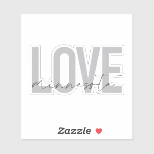 Eenvoudig, modern, stedelijk, cool design Love Min Sticker (Vel)