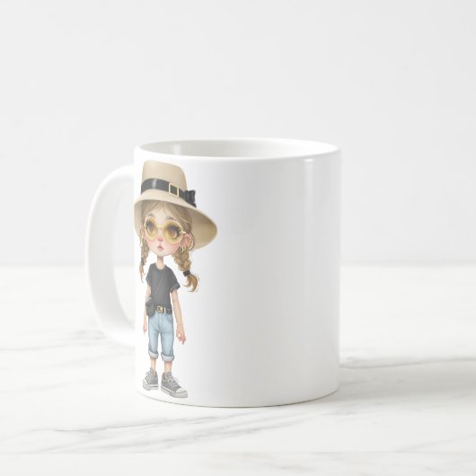 Eenvoudig Modern: stijlvol meisje Koffiemok (Voorkant links)