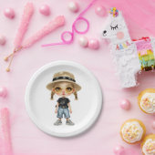 Eenvoudig Modern: stijlvol meisje Papieren Bordje (Feest)