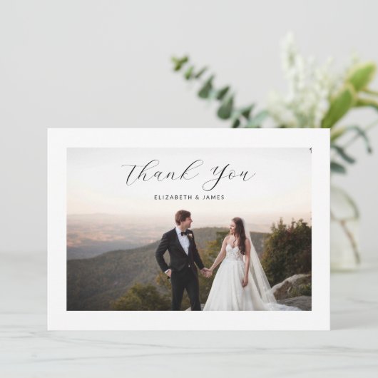 Eenvoudig modern, stijlvol script bedankt (Staand voorkant)