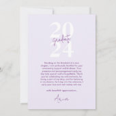 Eenvoudig Modern Stijlvol Script Roze Foto Afstude Bedankkaart (Achterkant)