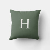 Eenvoudig Modern Stof Groen Monogram Buitenkussen (Achterkant)