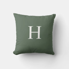 Eenvoudig Modern Stof Groen Monogram Buitenkussen