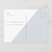 Eenvoudig modern stoffig blauwe monogram save the briefkaart (Achterkant)