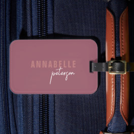 Eenvoudig modern stoffig Roos minimalistisch geper Bagagelabel