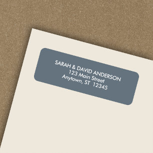 Eenvoudig modern Stusty Blue Return-adreslabel Etiket