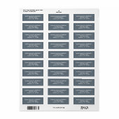 Eenvoudig modern Stusty Blue Return-adreslabel Etiket (Full Sheet)