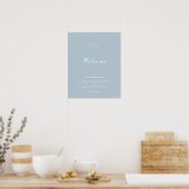 Eenvoudig modern Stusty Blue Weddenschap Welkom Poster (Keuken)