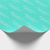 Eenvoudig Modern Sweet 16 Naam Blauwgroen Zestien  Cadeaupapier (Hoek)