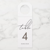 Eenvoudig modern tabelnummer flessenhanger (Voorkant)